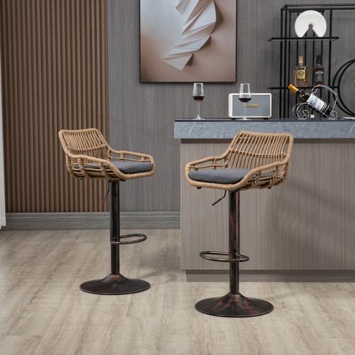 Pair modern swivel wicker - pair,