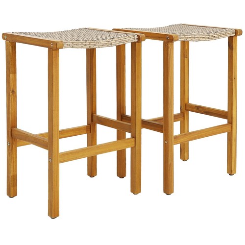 Gymax bar stools set wood - stools,