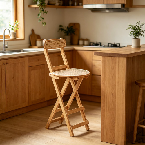 Folding bar stool bamboo - folding,