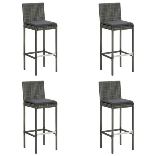 Bar stools grey poly rattan - grey,