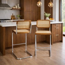 Cesca Bar Stool Brown Cane