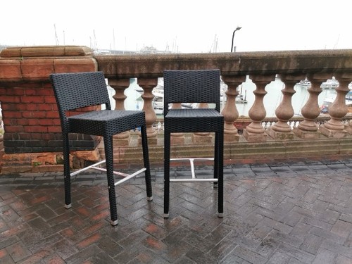 Set six rattan bar stools - six,