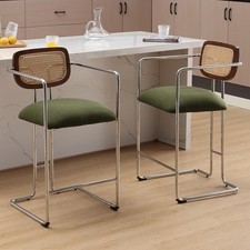Bar Stools Set of 2 Green