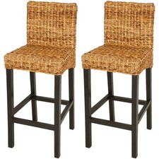 2x Bar Stools Abaca Brown with